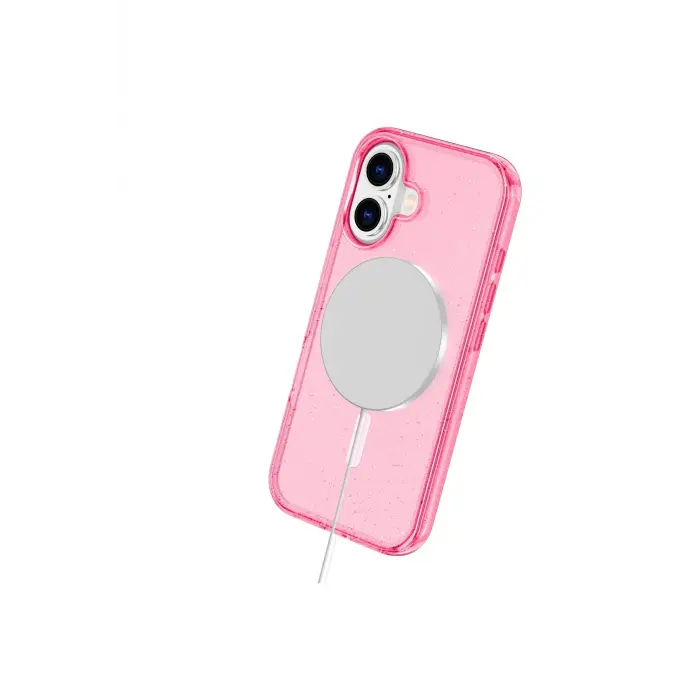 Lopard İphone 16 Plus Kılıf Star Magsafe Kapak - Pembe