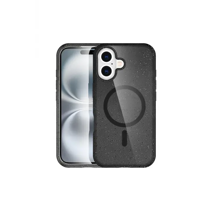 Lopard İphone 16 Plus Kılıf Star Magsafe Kapak - Siyah