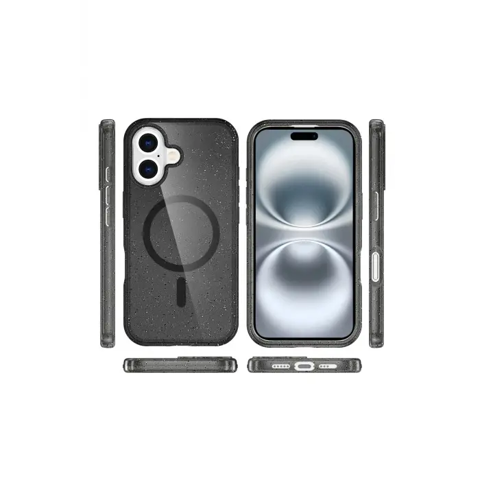 Lopard İphone 16 Plus Kılıf Star Magsafe Kapak - Siyah