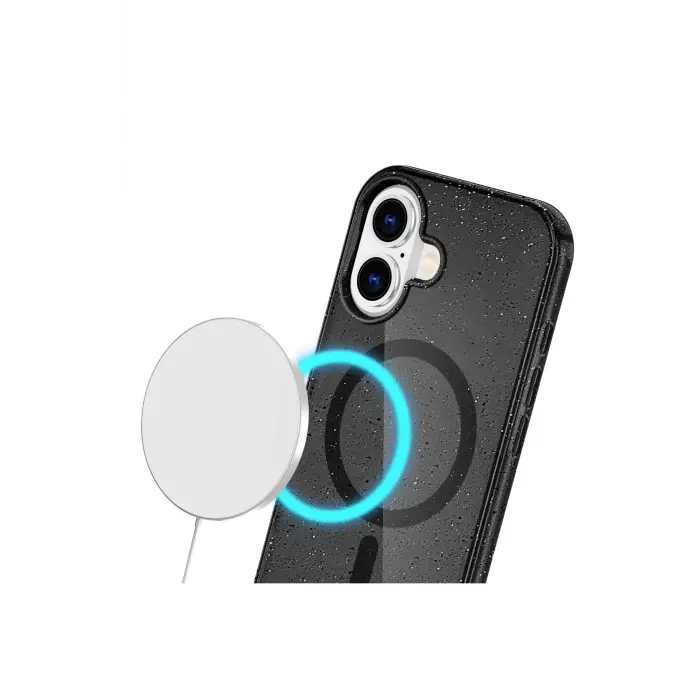 Lopard İphone 16 Plus Kılıf Star Magsafe Kapak - Siyah