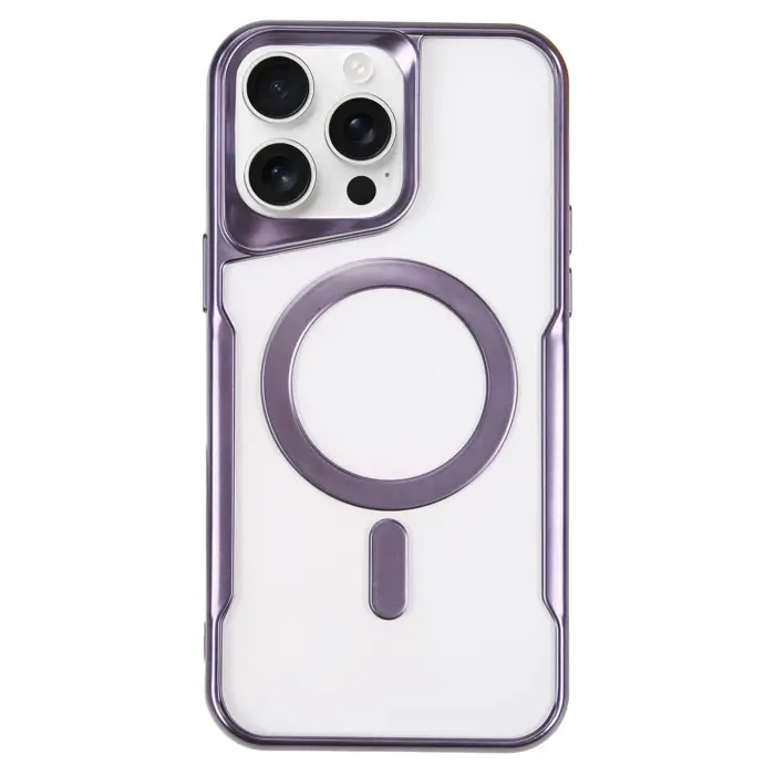 Lopard İphone 16 Pro Kılıf Boyi Magsafe Silikon Kapak - Derin Mor