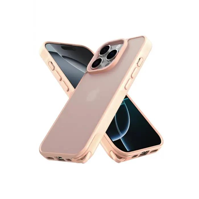 Lopard İphone 16 Pro Kılıf Elegant Kapak - Pudra