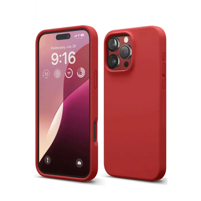 Lopard İphone 16 Pro Kılıf First Silikon - Kırmızı