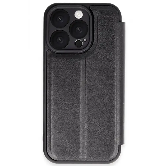 Lopard İphone 16 Pro Kılıf Flip Cover - Siyah