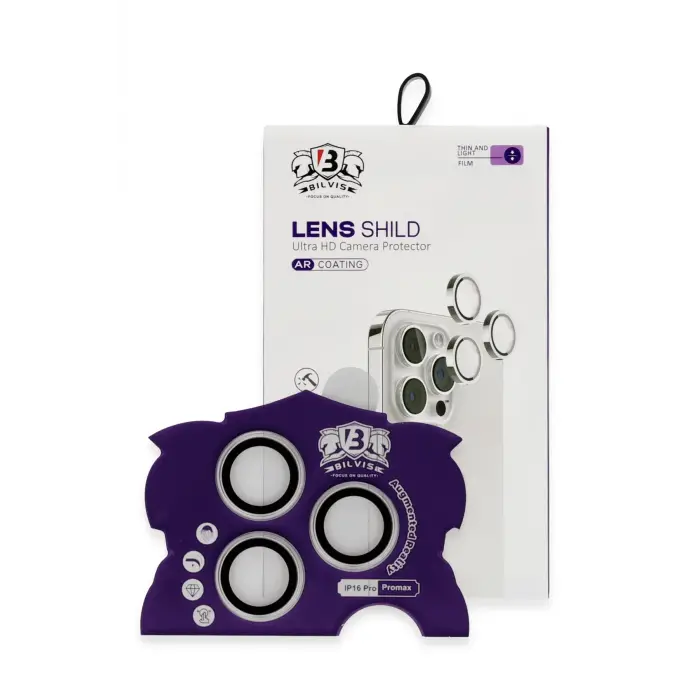 Lopard İphone 16 Pro Max Bilvis Titan Kamera Lens - Gümüş