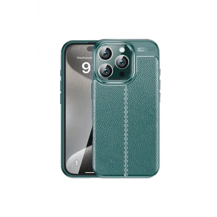 Lopard İphone 16 Pro Max Kılıf Auto Focus Kapak - Koyu Yeşil