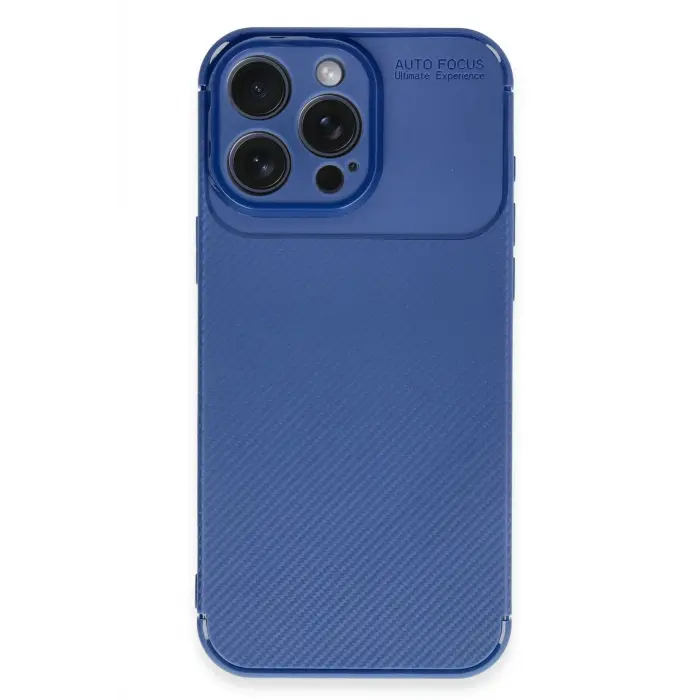Lopard İphone 16 Pro Max Kılıf Auto Focus Karbon Kapak - Lacivert
