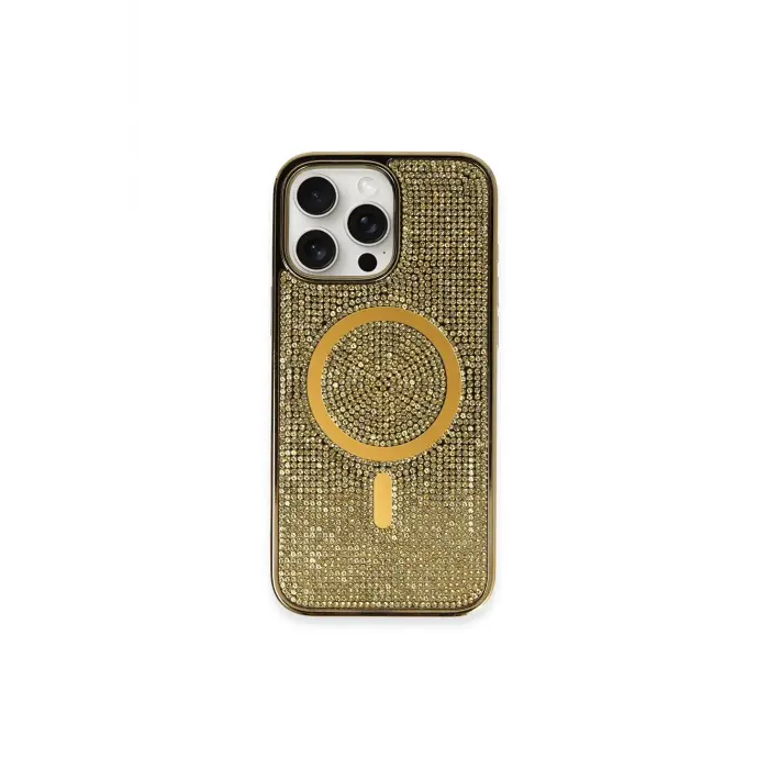Lopard İphone 16 Pro Max Kılıf Diamond Magsafe Kapak - Gold