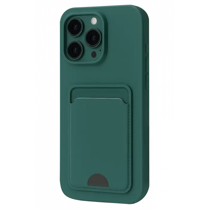 Lopard İphone 16 Pro Max Kılıf Kelvin Kartvizitli Silikon - Koyu Yeşil