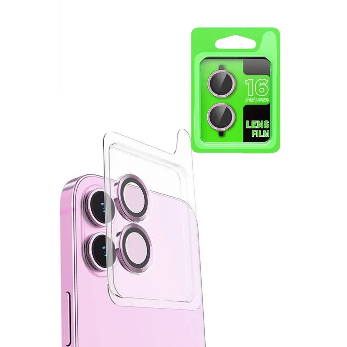 Lopard İphone 16 Raze Metal Kamera Lens - Pembe