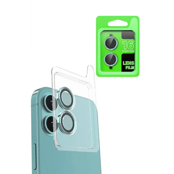 Lopard İphone 16 Raze Metal Kamera Lens - Turkuaz