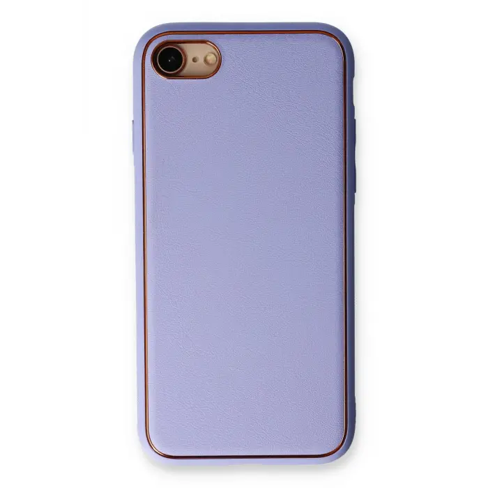 Lopard İphone 7 Kılıf Coco Deri Silikon Kapak - Açık Lila