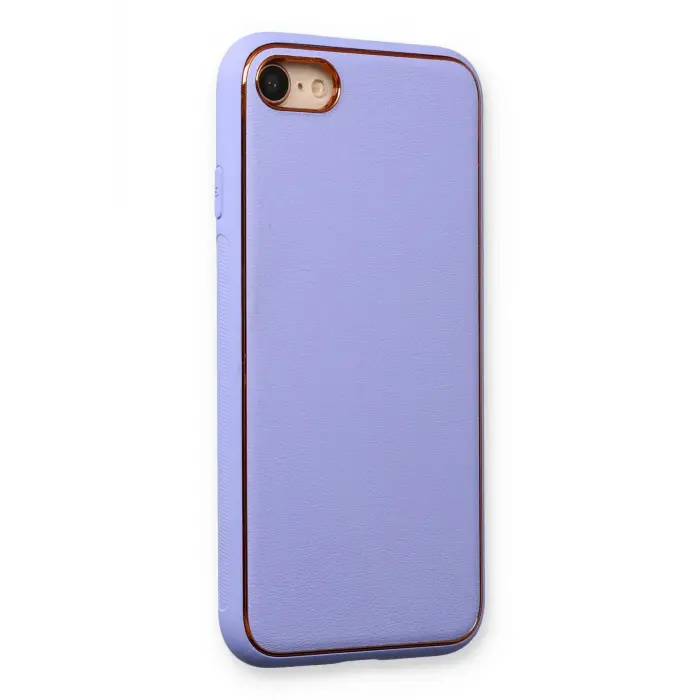 Lopard İphone 7 Kılıf Coco Deri Silikon Kapak - Açık Lila