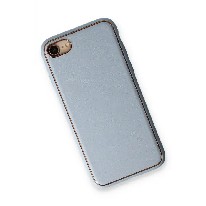 Lopard İphone 7 Kılıf Coco Deri Silikon Kapak - Açık Mavi