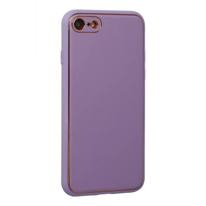 Lopard İphone 7 Kılıf Coco Deri Silikon Kapak - Lila