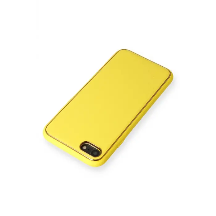 Lopard İphone 7 Kılıf Coco Deri Silikon Kapak - Sarı