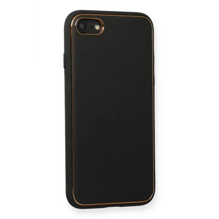 Lopard İphone 7 Kılıf Coco Deri Silikon Kapak - Siyah