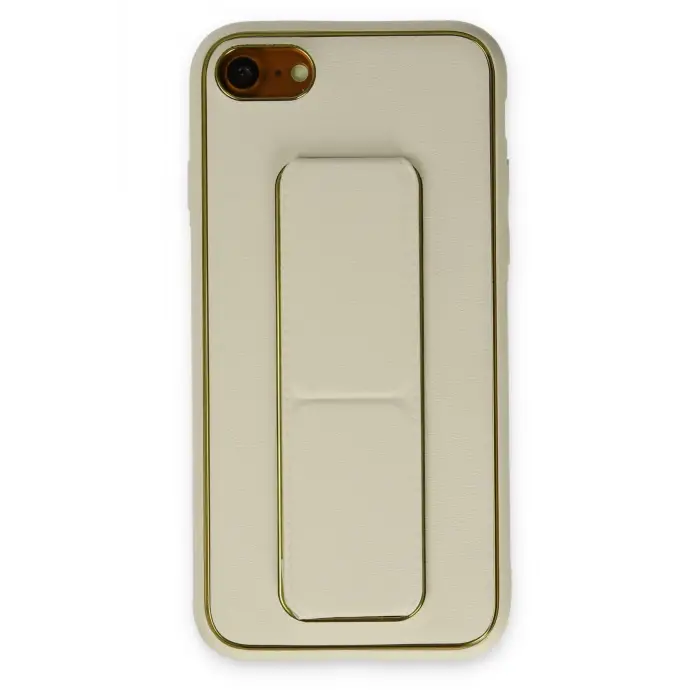 Lopard İphone 7 Kılıf Coco Deri Standlı Kapak - Beyaz