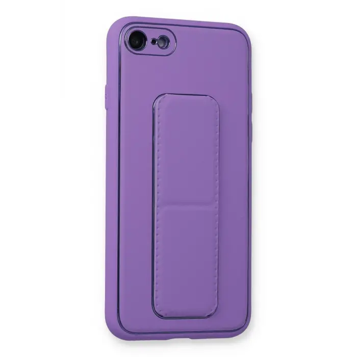 Lopard İphone 7 Kılıf Coco Deri Standlı Kapak - Koyu Lila