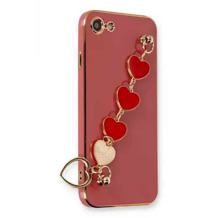 Lopard İphone 7 Kılıf Esila Silikon - Kırmızı