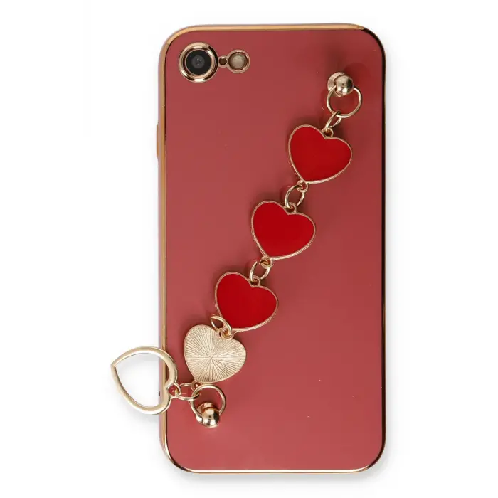 Lopard İphone 7 Kılıf Esila Silikon - Kırmızı