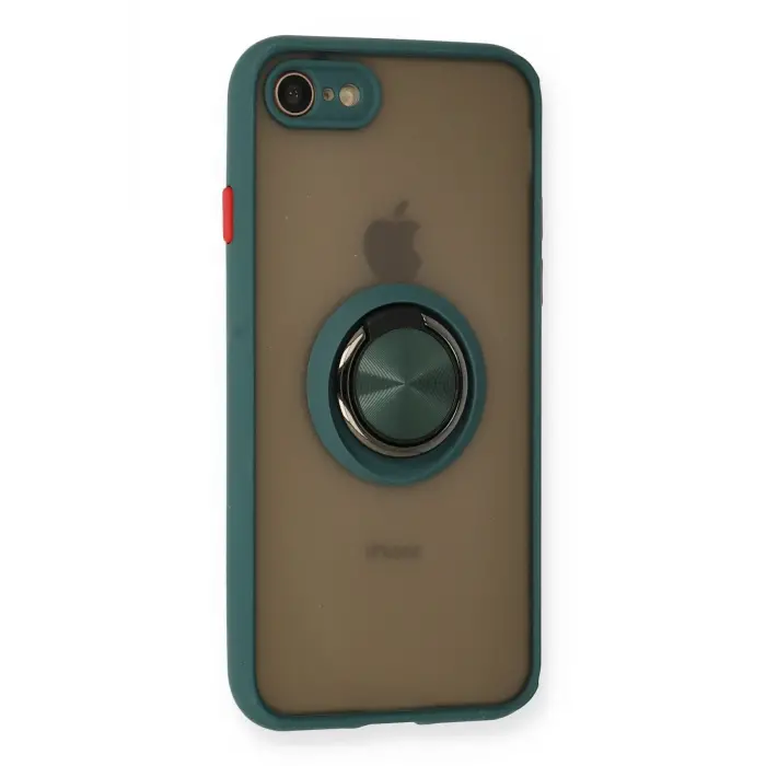 Lopard İphone 7 Kılıf Montreal Yüzüklü Silikon Kapak - Yeşil