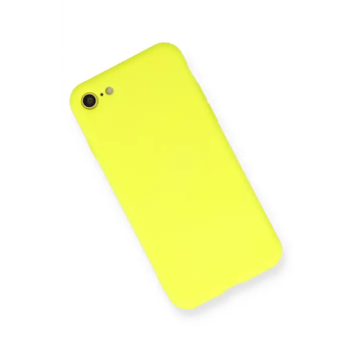 Lopard İphone 7 Kılıf Nano İçi Kadife Silikon - Sarı