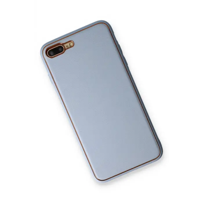 Lopard İphone 7 Plus Kılıf Coco Deri Silikon Kapak - Açık Mavi