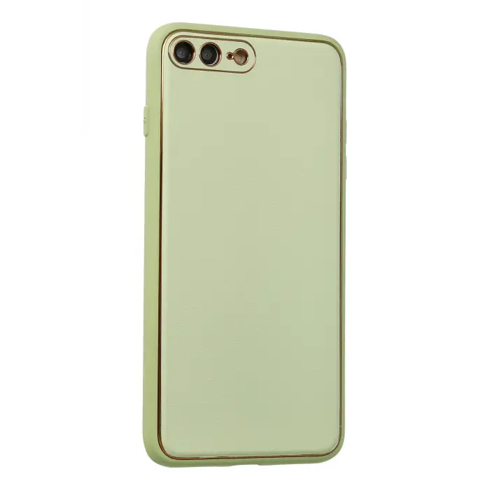 Lopard İphone 7 Plus Kılıf Coco Deri Silikon Kapak - Açık Yeşil
