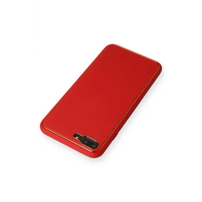 Lopard İphone 7 Plus Kılıf Coco Deri Silikon Kapak - Kırmızı