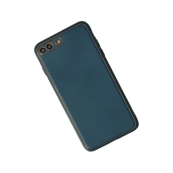 Lopard İphone 7 Plus Kılıf Coco Deri Silikon Kapak - Mavi