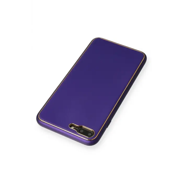 Lopard İphone 7 Plus Kılıf Coco Deri Silikon Kapak - Mor