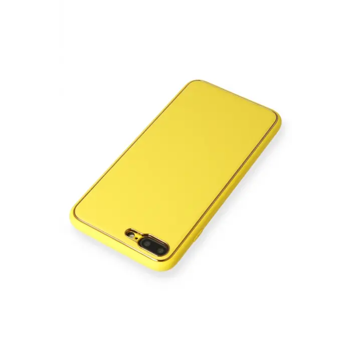 Lopard İphone 7 Plus Kılıf Coco Deri Silikon Kapak - Sarı