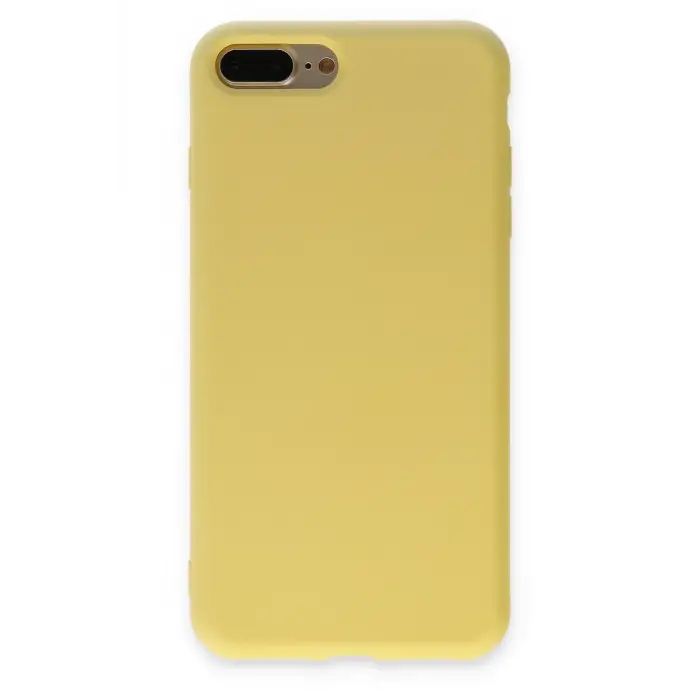 Lopard İphone 7 Plus Kılıf Nano İçi Kadife Silikon - Sarı