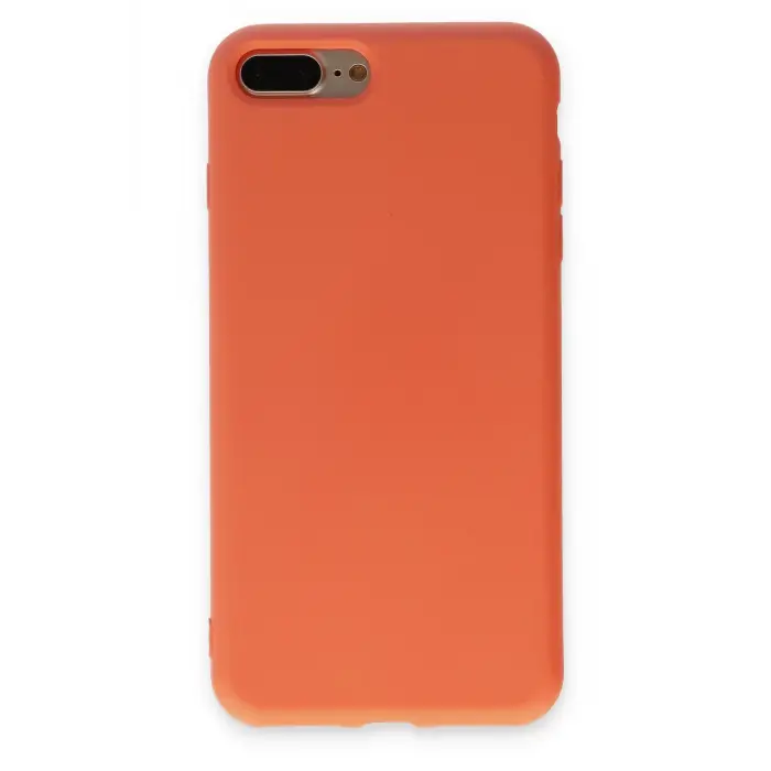 Lopard İphone 7 Plus Kılıf Nano İçi Kadife Silikon - Turuncu