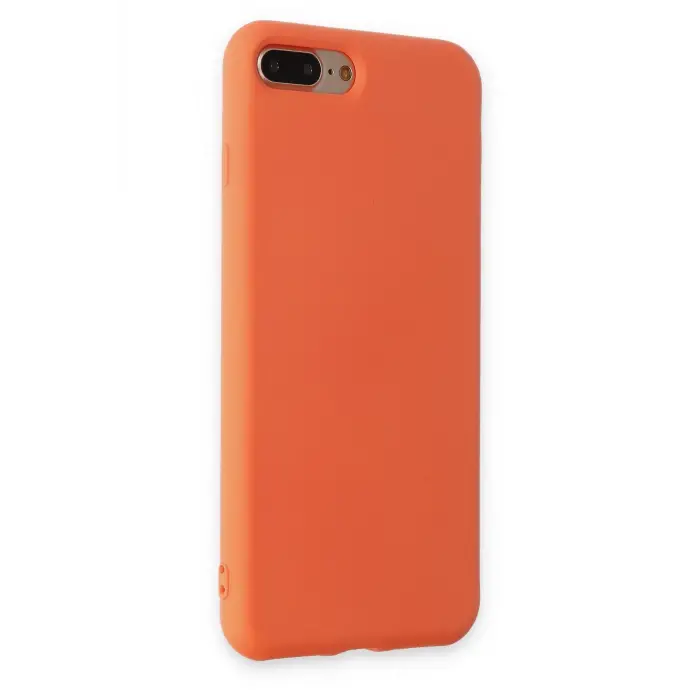 Lopard İphone 7 Plus Kılıf Nano İçi Kadife Silikon - Turuncu