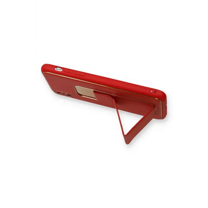 Lopard İphone Xs Max Kılıf Coco Deri Standlı Kapak - Kırmızı