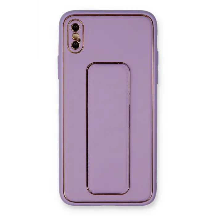 Lopard İphone Xs Max Kılıf Coco Deri Standlı Kapak - Koyu Lila