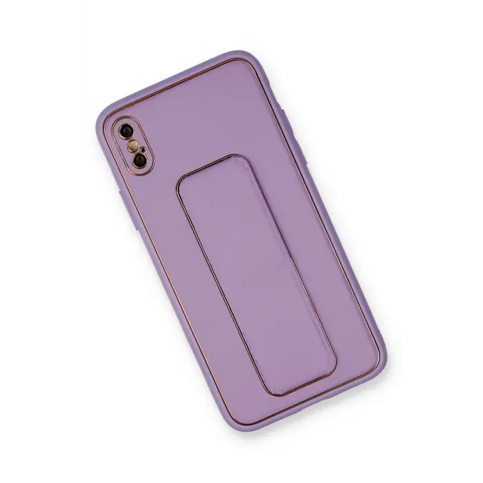 Lopard İphone Xs Max Kılıf Coco Deri Standlı Kapak - Koyu Lila