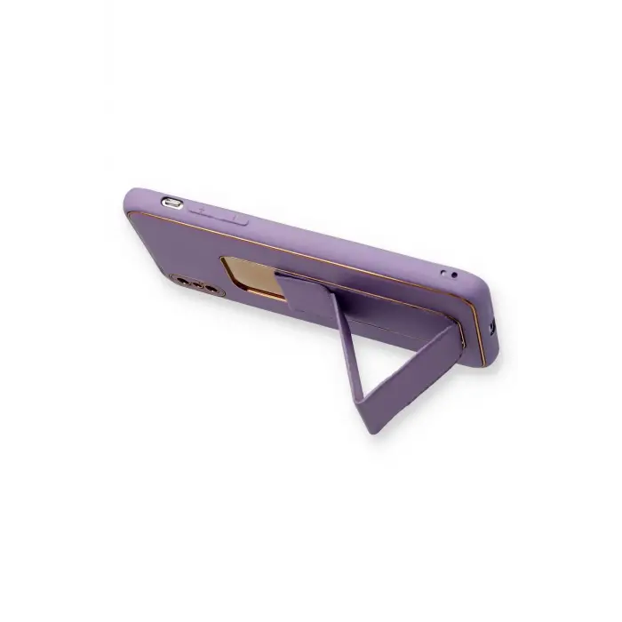 Lopard İphone Xs Max Kılıf Coco Deri Standlı Kapak - Koyu Lila