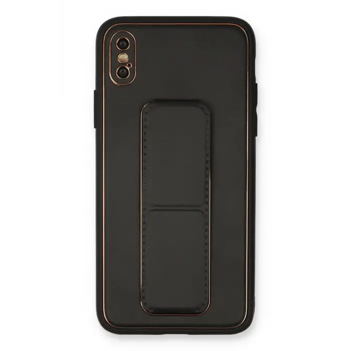 Lopard İphone Xs Max Kılıf Coco Deri Standlı Kapak - Siyah