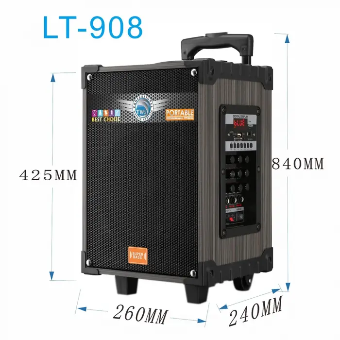 Lopard Lt-908 Dijital Led Göstergeli Fm Radyolu Mikrofonlu Tws 8 İnç Stereo Bass Kablosuz Karaoke Hoparlör