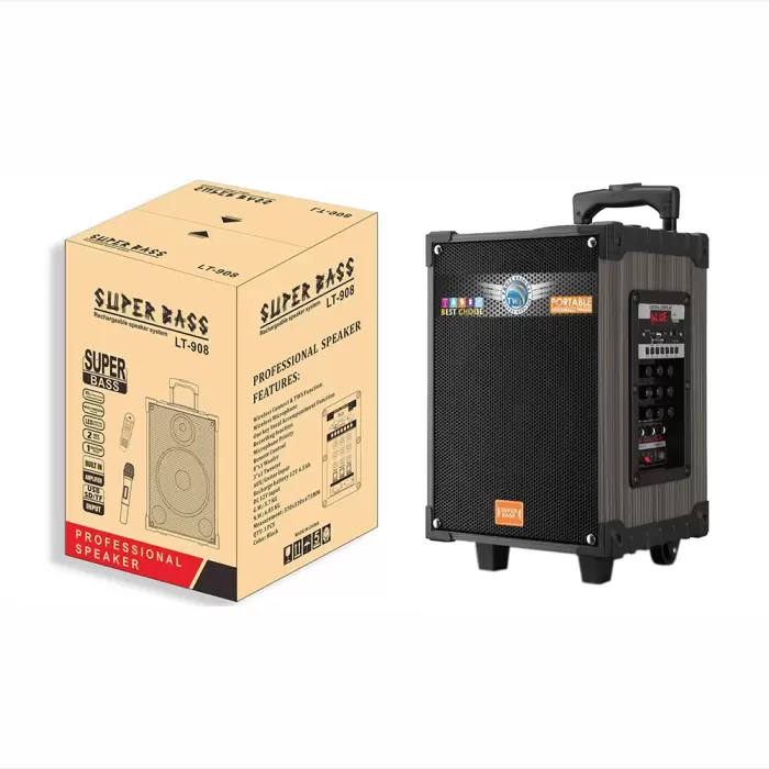 Lopard Lt-908 Dijital Led Göstergeli Fm Radyolu Mikrofonlu Tws 8 İnç Stereo Bass Kablosuz Karaoke Hoparlör