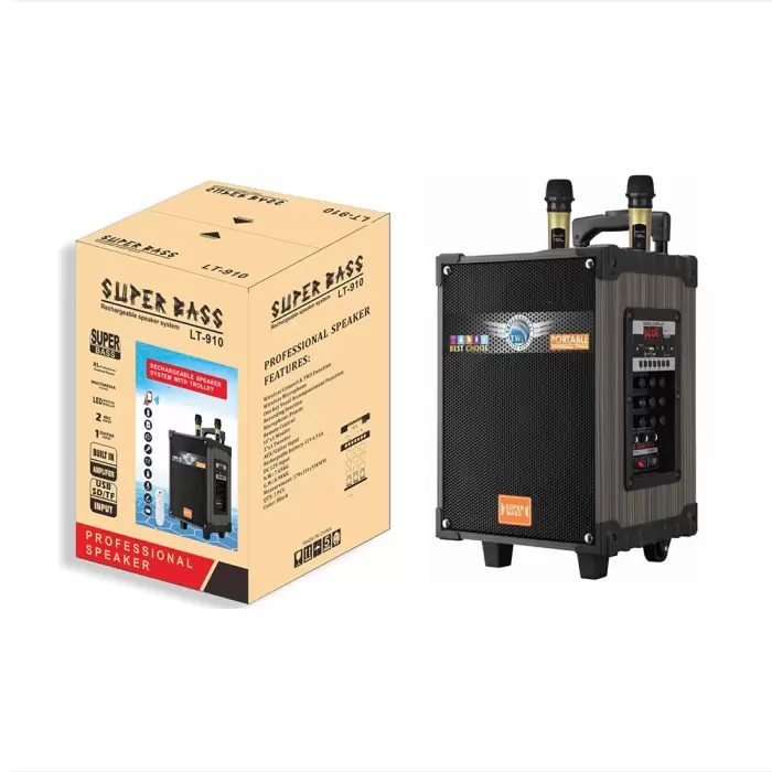 Lopard Lt-910 Dijital Led Göstergeli Fm Radyolu Mikrofonlu Gitar Girişli Tws 10 İnç Stereo Bass Kablosuz Karaoke Hoparlör