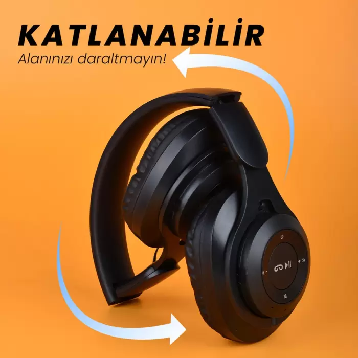 Lopard M6 Plus Ayarlanabilir ve Katlanabilir Kulak Üstü Bluetooth Kulaklık