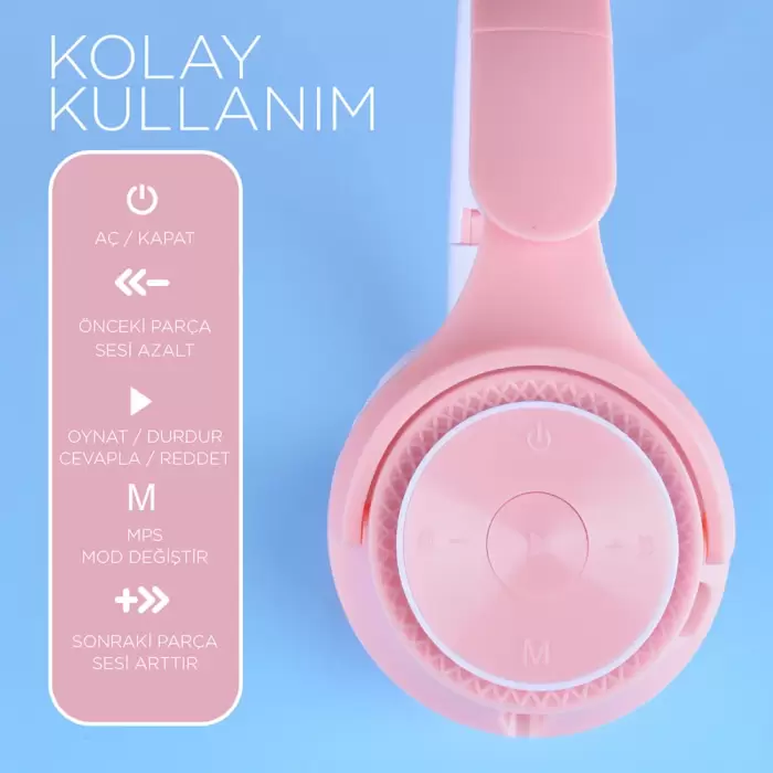 Lopard M6 Pro Ayarlanabilir ve Katlanabilir Kulak Üstü Bluetooth Kulaklık