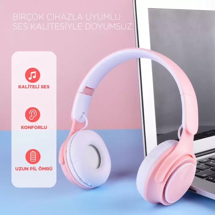 Lopard M6 Pro Ayarlanabilir ve Katlanabilir Kulak Üstü Bluetooth Kulaklık