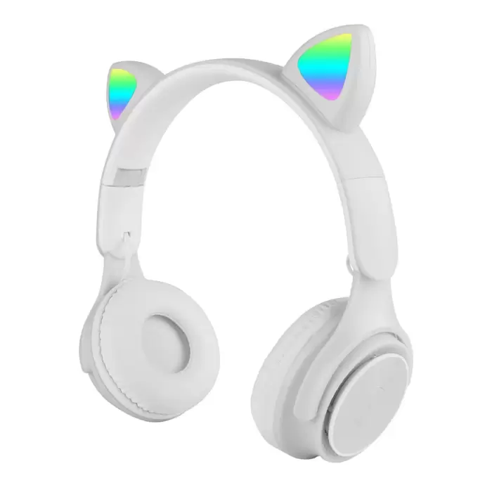 Lopard M6 Pro Cat RGB Led Işıklı Kedi Kulağı Band Tasarımlı Ayarlanabilir ve Katlanabilir Kulak Üstü Bluetooth Kulaklık