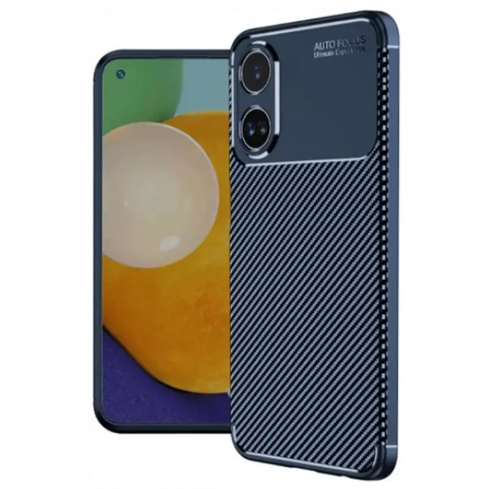 Lopard Oppo A38 Kılıf Auto Focus Karbon Kapak - Lacivert