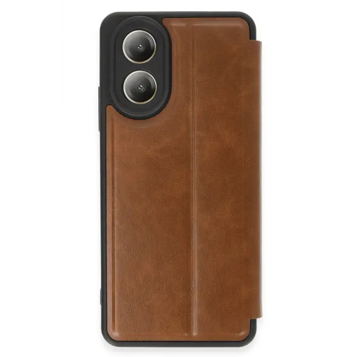 Lopard Oppo A38 Kılıf Flip Cover - Taba